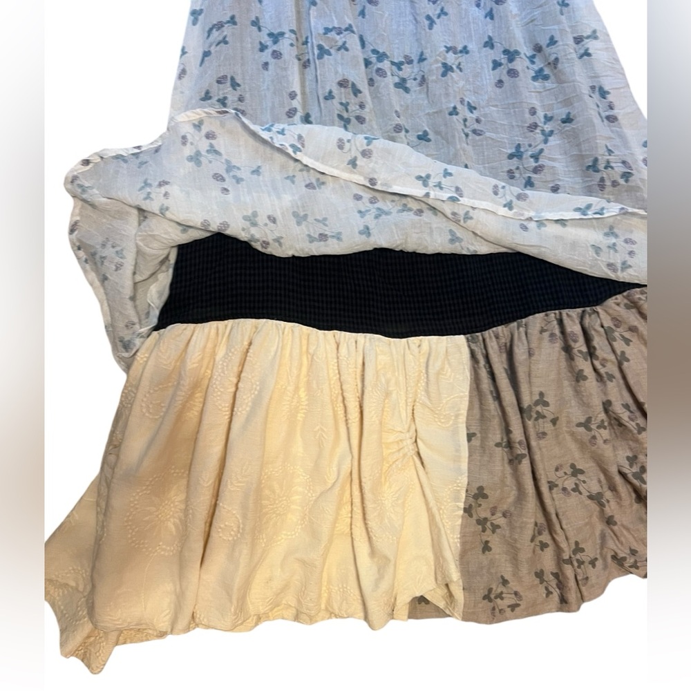 Ian Mosh Off-White & Beige Strawberry Tiered Dress - Picture 5 of 15